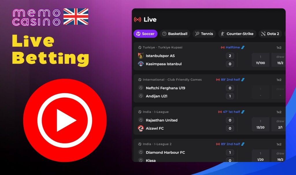 Memo United Kingdom Live Betting instruction